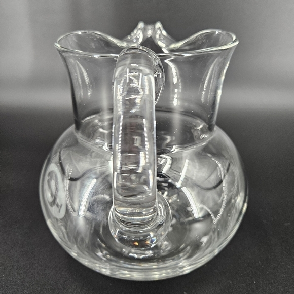 Etched Tiffany & Co. Hand Blown Shaped Glass Ruffled Water Refresher Pitcher Jug - Picture 10 of 10